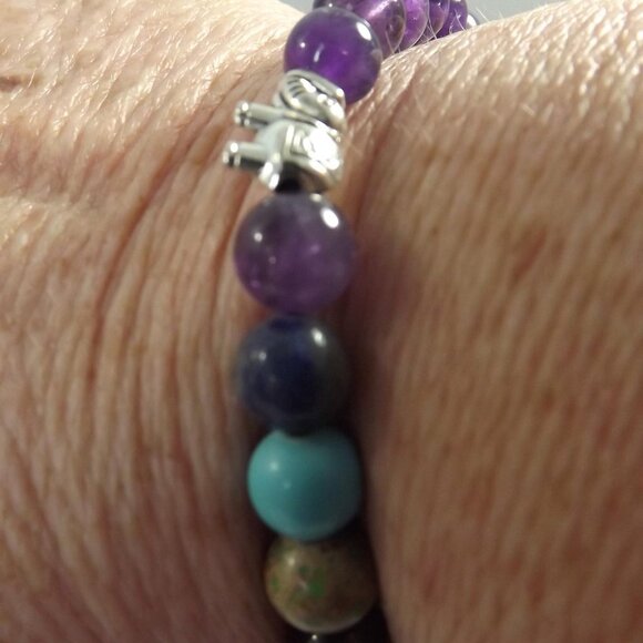 Genuine Amethyst Chakra Bracelet - Picture 7 of 8